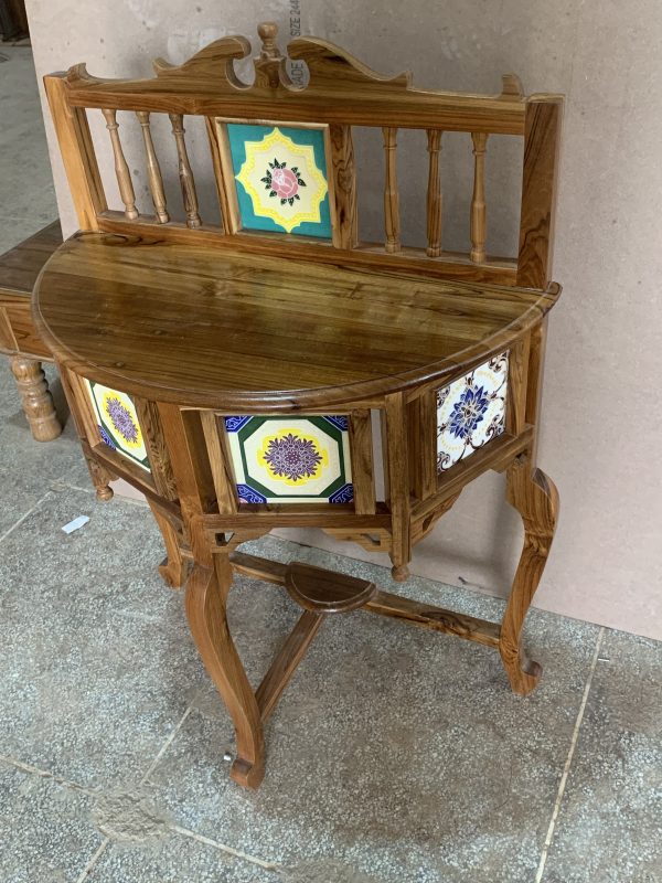 Teak Wood D Shape table - Image 4