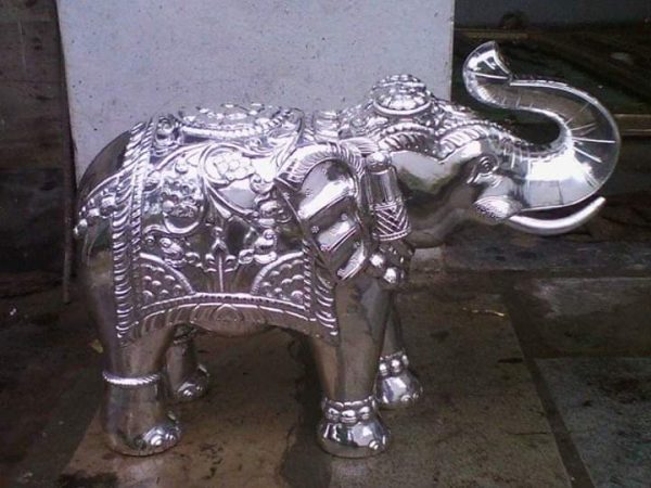 Silver Quoted Wooden Elephant